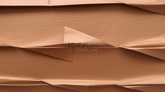 纸盒纹理背景图片_棕色牛皮纸纹理包裹在纸板表面 3d 渲染