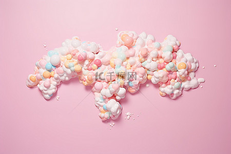 粉红色背景上的糖果形云是送给所有年龄段的完美礼物