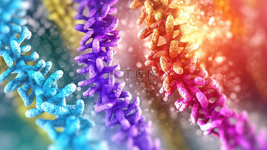 医学基因背景图片_3D渲染染色体对生命生物学和医学的科学探索