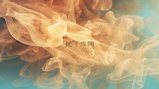 撕边效果背景图片_飘逸的烟雾纹理，具有动态运动和微妙的发光 3D 插图