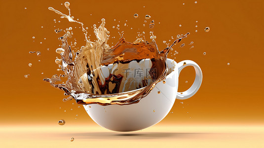 飲料杯背景图片_咖啡杯的java容器3d渲染