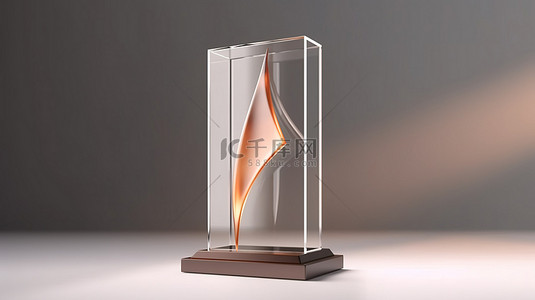 3D 渲染玻璃奖设计与独立演示模型