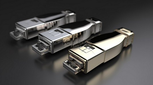 USB 闪存的 3d 渲染图