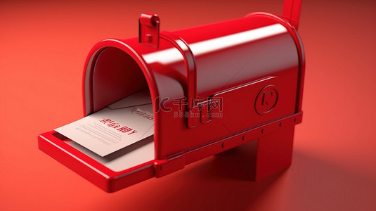 装满信封的邮箱的 3d 概念