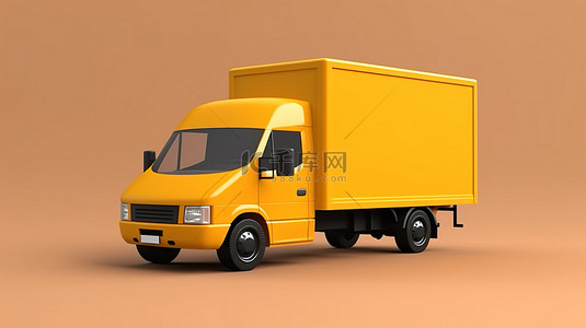 货车专用背景图片_从直角渲染带有货箱的货车的 3D 渲染