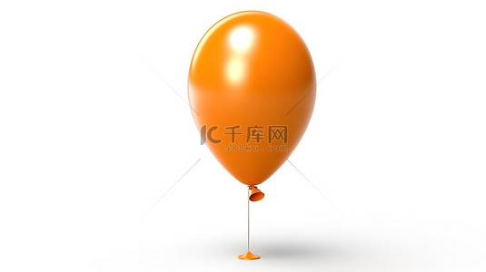 橙色气球背景图片_孤立的未打印橙色气球的 3d 渲染