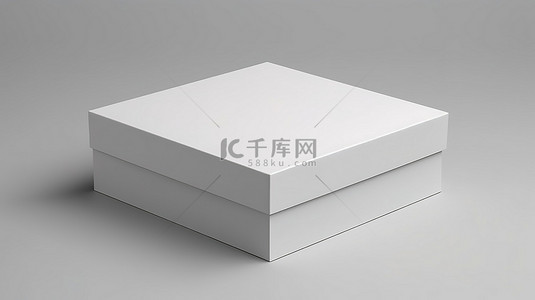 白盒包装模型的 3d 渲染半侧视图