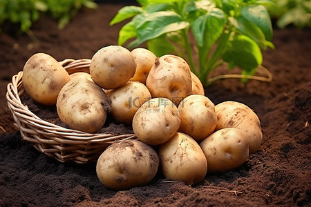 土豆薯塔背景图片_健康的土豆可以少量种植