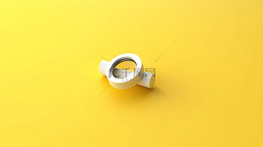 白色搜索背景图片_黄色背景上最小白色搜索栏的时尚网络搜索 3D 渲染