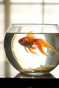 安娜艾弗里的玻璃碗里的金鱼