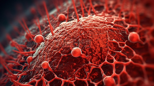 基因细胞背景图片_在 3d 中呈现的红色微观细胞