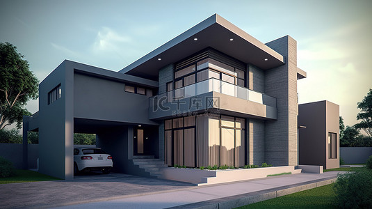 形式设计背景图片_房屋建筑以 3D 形式可视化