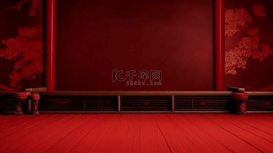中国风格花卉舞台广告背景