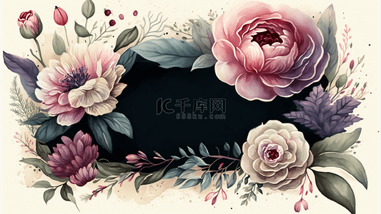 粉色花束背景图片_花朵植物边框母亲节背景