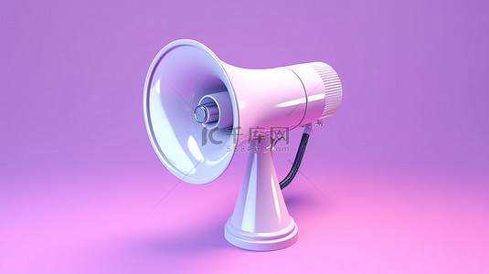 紫色背景网站背景图片_侧面紫色背景扩音器的 3D 设计
