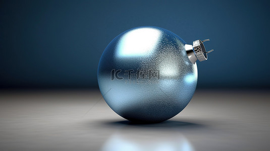 圣诞平安夜背景背景图片_蓝色圣诞装饰品的 3d 插图