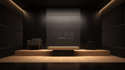 台c4d背景图片_讲台和房间的 3D 可视化