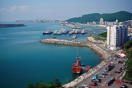 天空海岸背景图片_光州北海岸巡洋舰公园