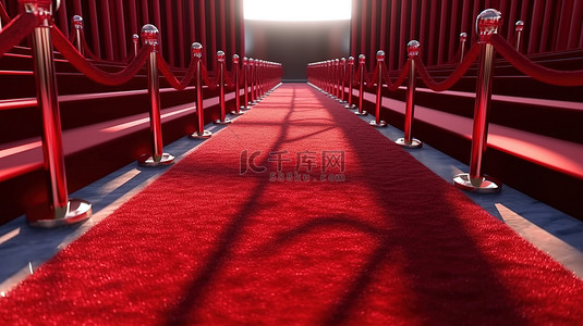 派勒斯背景图片_通往成功和超越 3D 渲染的光荣之路一条长长的红地毯