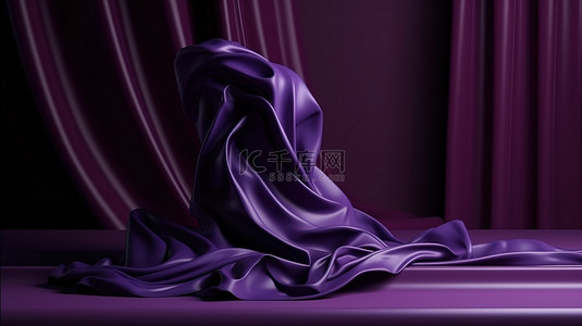 马赛克紫色北京背景图片_抽象时尚背景紫色丝绸和讲台在 3d 渲染