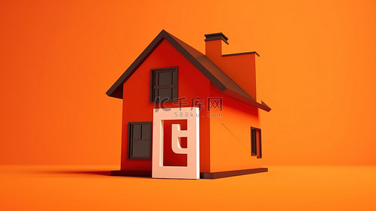 房屋插画背景图片_房地产标志出售美丽的家，为新主人做好准备