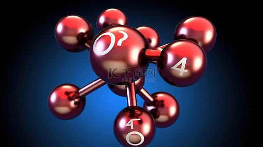 蓝绿色抽象背景图片_氧分子与 o2 形成中原子的 3d 渲染