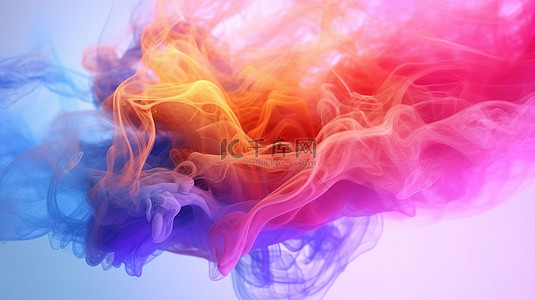 令人惊叹的彩色烟雾 3D 插图