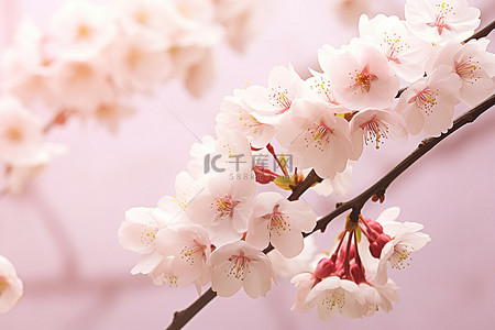 春天粉色樱花背景图片_树枝上有很多粉红色的花朵