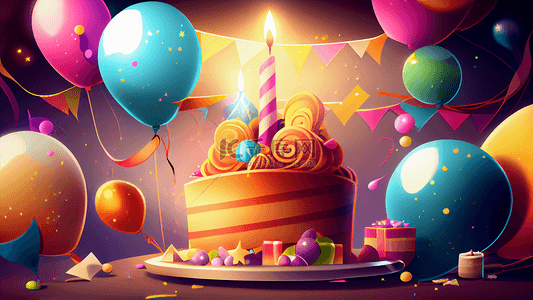 生日蛋糕糖果背景