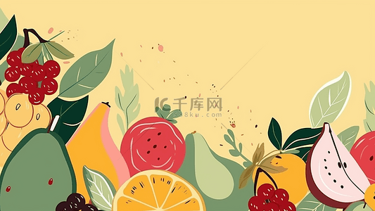 水果果肉背景图片_水果背景插画