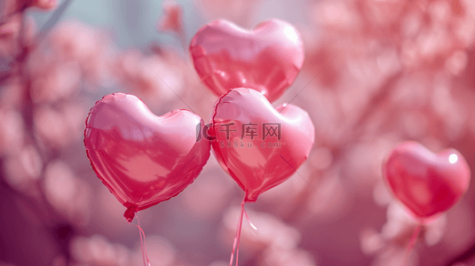 气球图片背景图片_唯美漂亮粉红色儿童爱心氢气球图片19