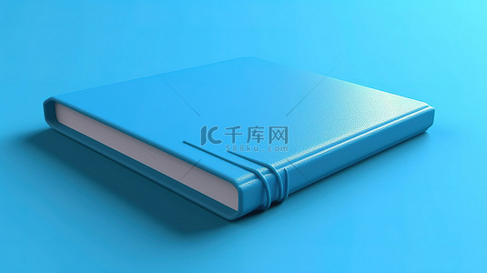 蓝色色调的当代简约笔记本，3D 视觉效果
