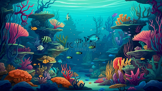 海鱼背景图片_海底世界鱼类背景