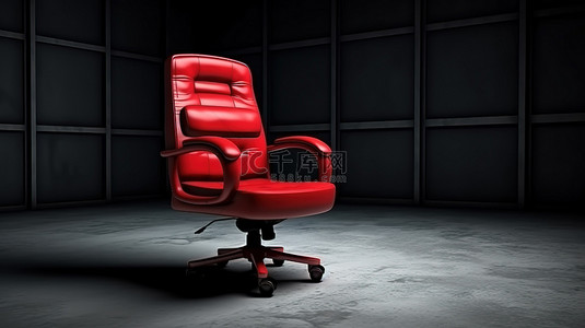 3d 渲染的红色办公椅象征着领导理念