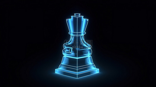 用于游戏的国际象棋皇后的单色轮廓 3D 图标