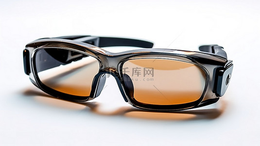 白色玻璃框背景图片_白色背景上的 3d 电影眼镜