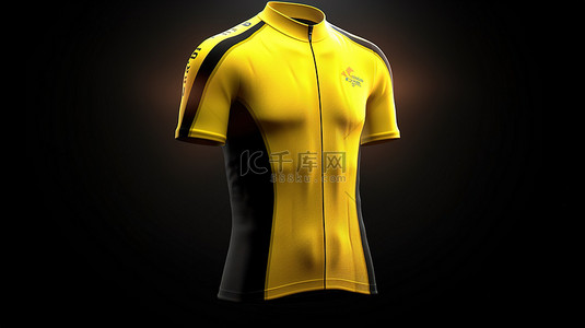 骑行服背景图片_以 3d 呈现的黄色自行车运动衫