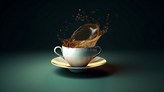 咖啡渐变背景图片_咖啡饮品热饮绿色