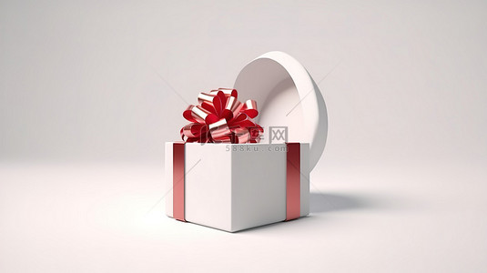 可爱的圣诞节背景图片_可爱的圣诞礼物盒在 3d 渲染白色背景