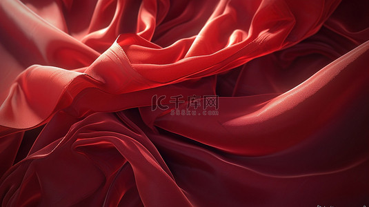 红色织物背景图片_以 3d 呈现的红色织物背景