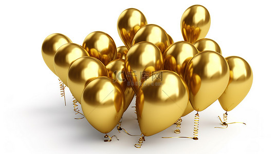 上新模板背景图片_白色背景上的金色 3d 气球庆祝 80 周年
