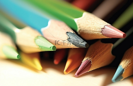彩色铅笔的特写照片