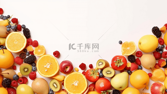 绿色夏季海报背景图片_水果边框背景