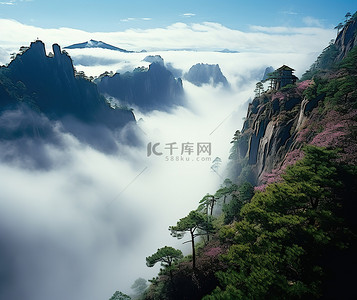 湖南的岭背景图片_在中国湖南的高山上