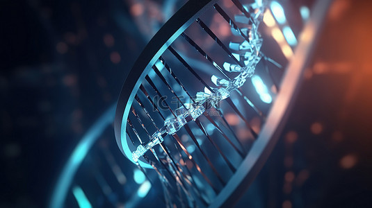 生物技术宣传页背景图片_3D 模型中照明背景生物技术概念的抽象遗传密码