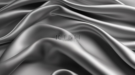 灰色抽象背景 3d 渲染上的豪华面料