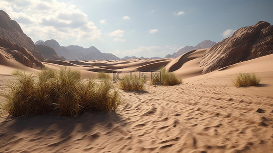 沙生植物背景图片_热带荒漠沙漠草
