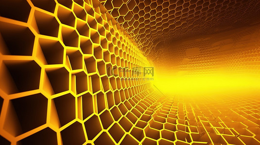 3D 技术数字渲染中的黄色照明纹理