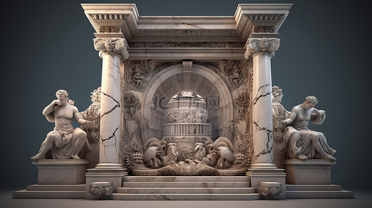 在 3D 插图中可视化祭坛纪念碑