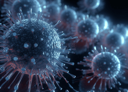 细菌蓝色背景图片_医疗病毒疾病背景